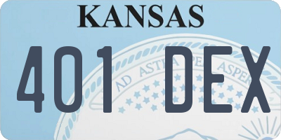 KS license plate 401DEX