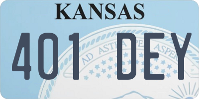KS license plate 401DEY