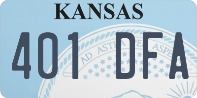 KS license plate 401DFA