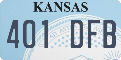 KS license plate 401DFB