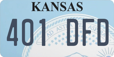 KS license plate 401DFD
