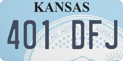 KS license plate 401DFJ