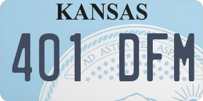 KS license plate 401DFM