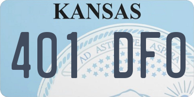 KS license plate 401DFO
