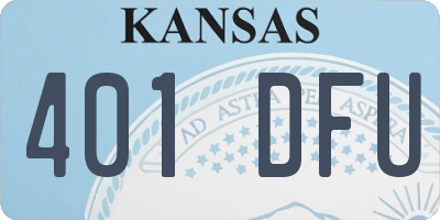 KS license plate 401DFU