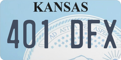 KS license plate 401DFX