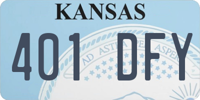 KS license plate 401DFY