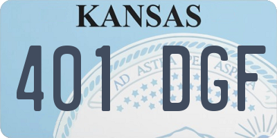 KS license plate 401DGF