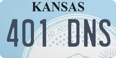 KS license plate 401DNS