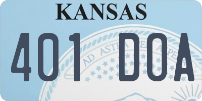 KS license plate 401DOA