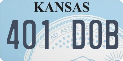 KS license plate 401DOB