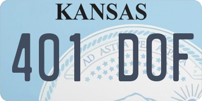 KS license plate 401DOF