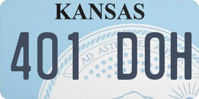 KS license plate 401DOH