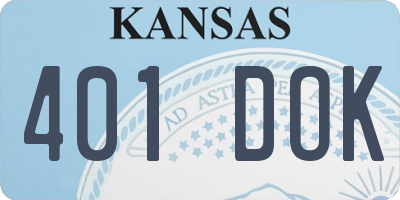 KS license plate 401DOK