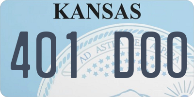 KS license plate 401DOO
