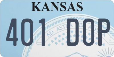 KS license plate 401DOP