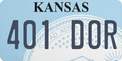 KS license plate 401DOR