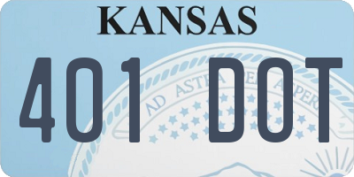 KS license plate 401DOT