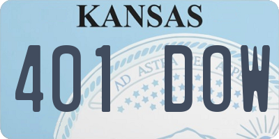 KS license plate 401DOW