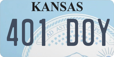 KS license plate 401DOY