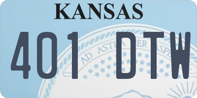 KS license plate 401DTW