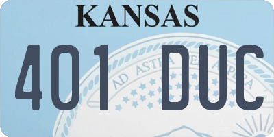 KS license plate 401DUC