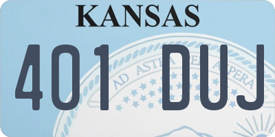 KS license plate 401DUJ