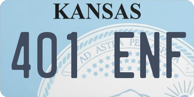 KS license plate 401ENF