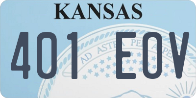 KS license plate 401EOV