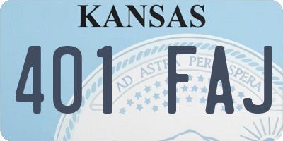 KS license plate 401FAJ