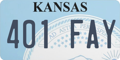 KS license plate 401FAY