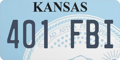 KS license plate 401FBI