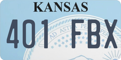 KS license plate 401FBX
