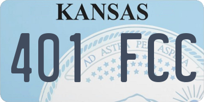 KS license plate 401FCC