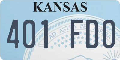 KS license plate 401FDO