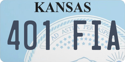 KS license plate 401FIA