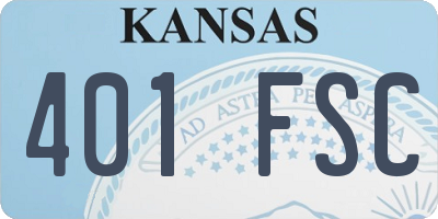 KS license plate 401FSC