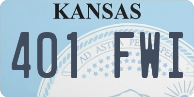 KS license plate 401FWI