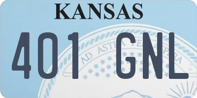 KS license plate 401GNL