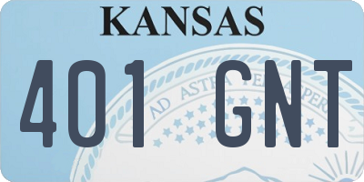 KS license plate 401GNT