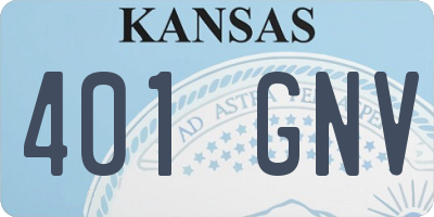 KS license plate 401GNV