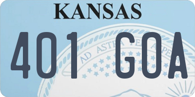 KS license plate 401GOA