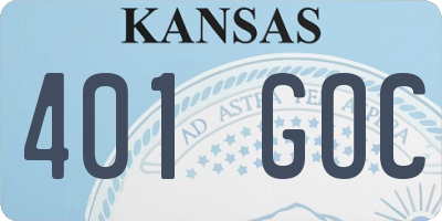 KS license plate 401GOC