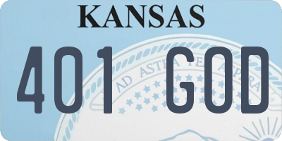 KS license plate 401GOD
