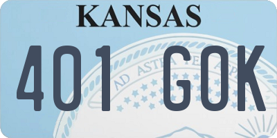 KS license plate 401GOK