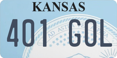 KS license plate 401GOL