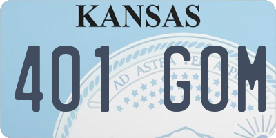 KS license plate 401GOM