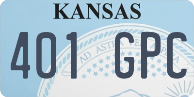 KS license plate 401GPC