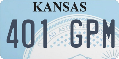 KS license plate 401GPM