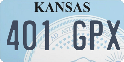 KS license plate 401GPX